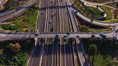 Traffic on highways in Spain during daylight hours Stock Footage 327648619