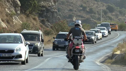 Traffic On A Hillside Road Stock Footage 96110396