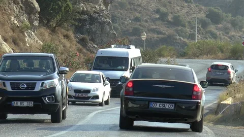 Traffic On A Hillside Road Stock Footage 101544425