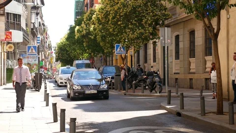 Traffic in the historic Madrid Stock-Footage 70091206