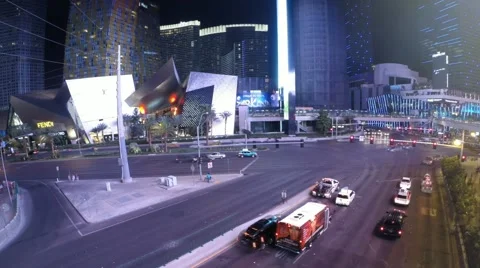 Traffic hyperlapse of the strip in Las Vegas Stock Footage 43770410