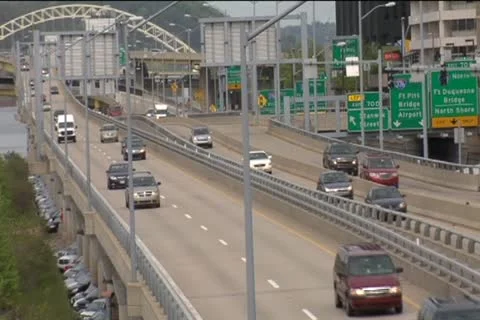 Traffic on I-376 Stock Footage 10893505