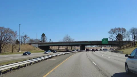 Traffic on I-95 North towards Philadelphia near Ridley Park, Pennsylvania Stock Footage 150875947