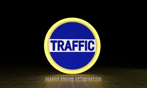 Traffic icon - Search Engine Optimization agency circle logo Stock Photos