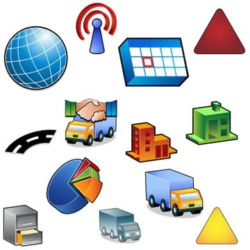 Traffic icon set Stock Illustration