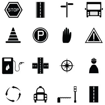 Traffic icon set Stock Illustration