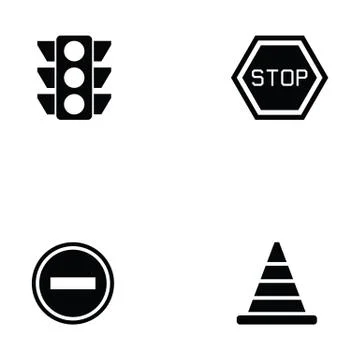 Traffic icon set Illustrazione stock