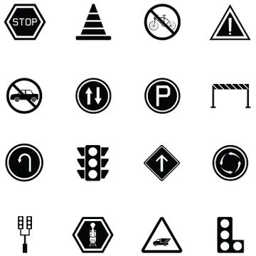 Traffic icon set Stock Illustration