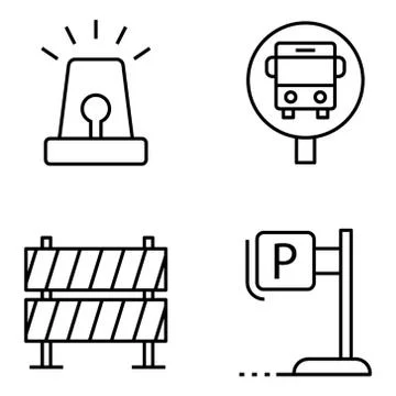 Traffic Icons Bundle Stock Illustration