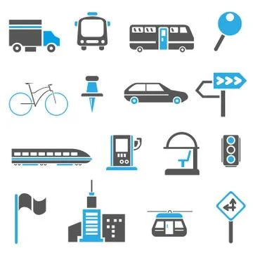 Traffic icons Stock Illustration
