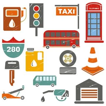 Traffic icons Stock Illustration