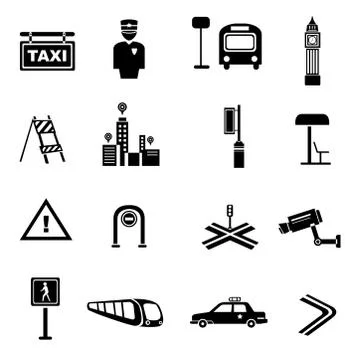 Traffic icons Stock Illustration