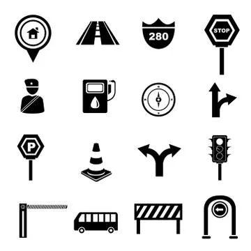 Traffic icons Stock Illustration