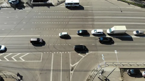 Traffic interchange in Krasnodar from drone. Stock Footage 125345247
