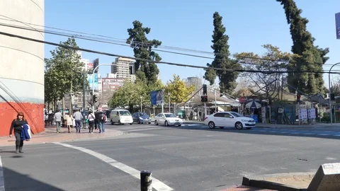 Traffic in the intersection between Bellavista Stock Footage 96719438