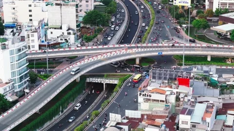 Traffic intersection at binhthanh district Stock Footage 305260541