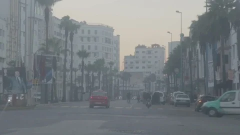 Traffic intersection, Casablanca Morocco. Stock Footage 82329228