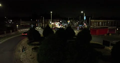 Traffic intersection circle with famous restaurant in the capital city Stock Footage 170949987