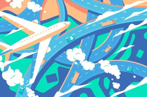 Traffic intersection. Concept vehicle with road and crossroad. Stock Illustration