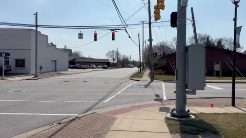 Traffic at an intersection in downtown area. Stock Footage 340292547