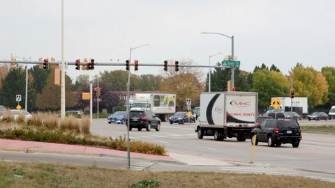 Traffic at Intersection Stock-Footage 98897795