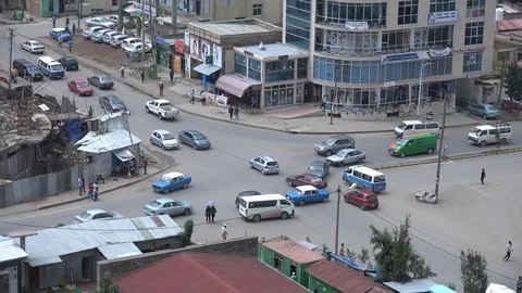 Traffic Intersection in large African city Stock Footage 125361270