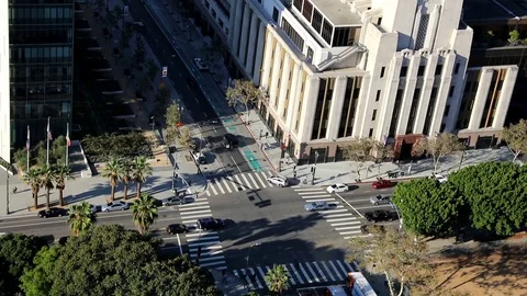 Traffic intersection with many cars Stock Footage 78020932