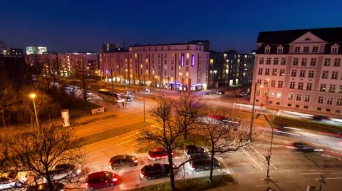 Traffic at intersection in Munich - 4K time lapse Stock Footage 62459139