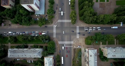 Traffic at the intersection at the summer day. Stock Footage 103581327