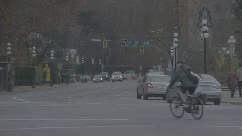 Traffic at intersection Victoria BC Stock Footage 127044382