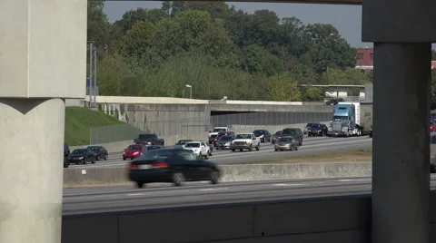 Traffic on interstate 85 and 75, midtown, atlanta, usa Stock-Footage 44059659