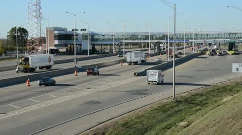 Traffic on interstate toll Stock Footage 20612337