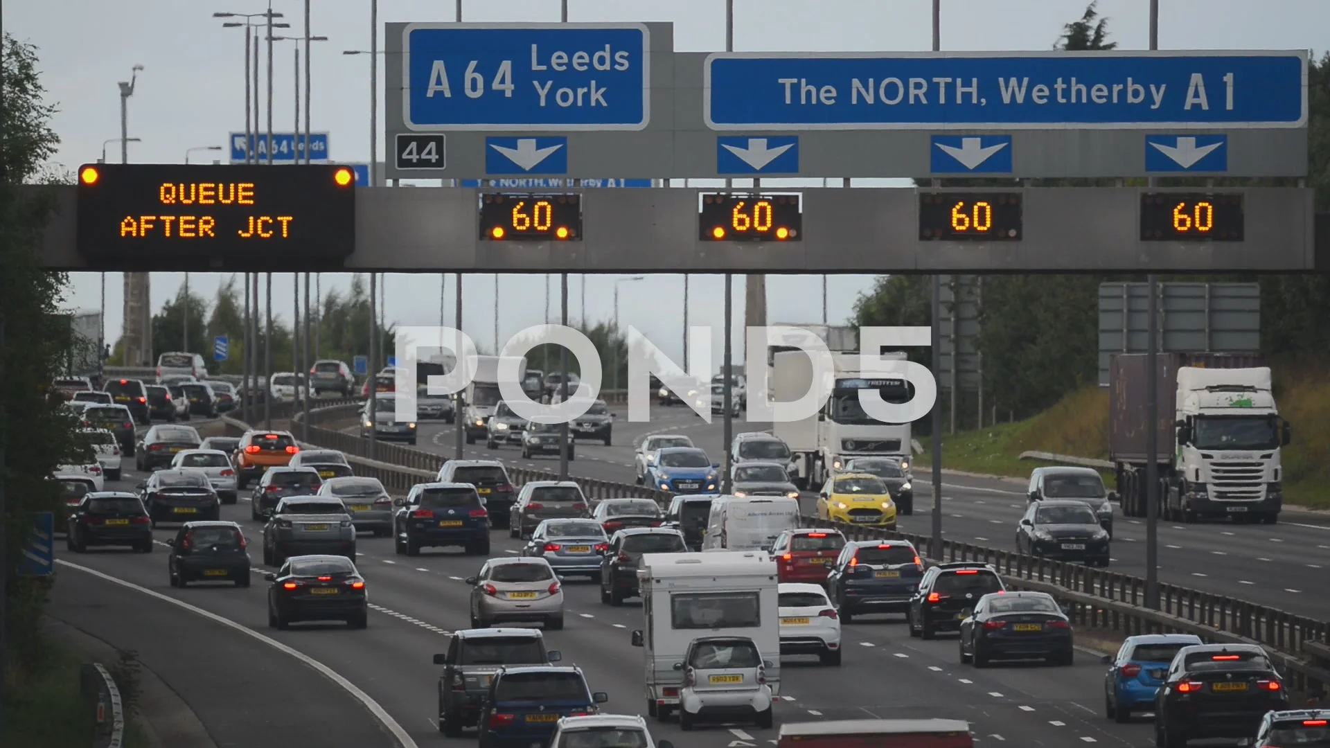 traffic jam on the A1/M motorway near Stock Video Pond5