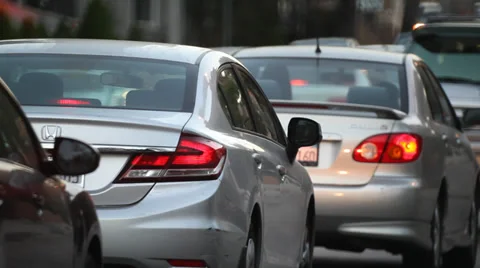 Traffic jam and congestion at rush hour on California freeway in Los Angeles Stock Footage 30986101