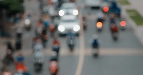 Traffic jam and rush hour in Vietnam Stock Footage 115048676