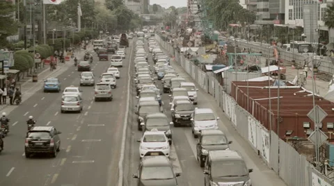 Traffic jam in asia Stock Footage 57769381