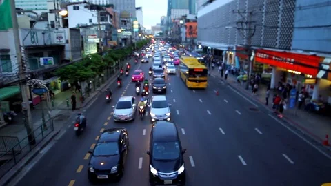 Traffic jam in Bangkok Stock Footage 80406015