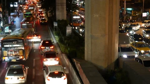 Traffic jam in Bangkok Stock Footage 102297818