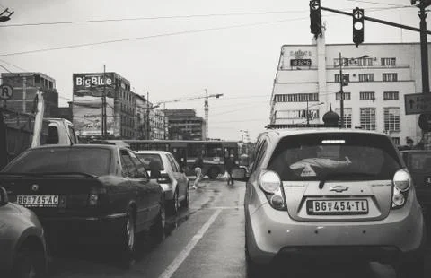 Traffic Jam in Belgrade Stock-Fotos