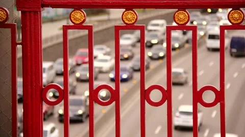 Traffic jam blurred Stock Footage 171386997