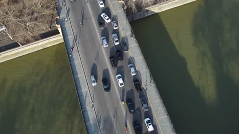 Traffic jam on the bridge Stock Footage 168625199