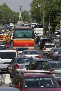 Traffic jam in Bucharest Photos
