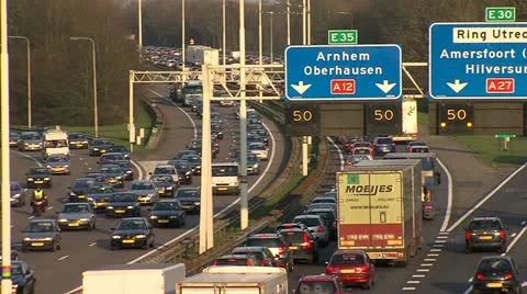 Traffic jam on busy intersection Stock Footage 12256435