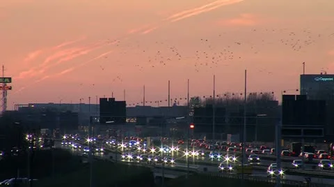 Traffic jam on busy intersection Stock Footage 12256618