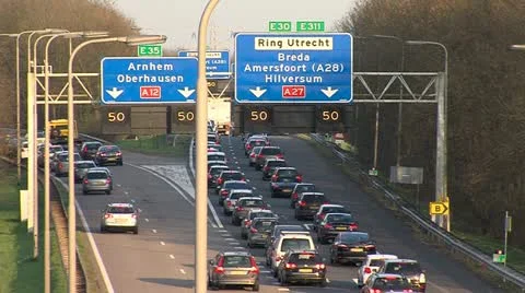 Traffic jam on busy intersection Stock Footage 12256647