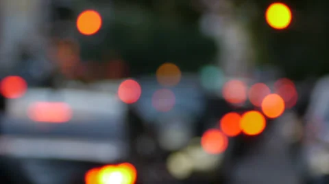 Traffic jam in the city - blurred -Dusk. Video stock 36636903