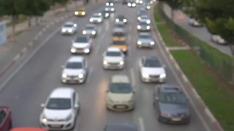 Traffic jam in the city. Blurred View. Stock Footage 170610000