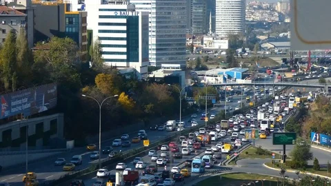 Traffic Jam in a City - Crowded Roads - Time lapse Stock Footage 123769140