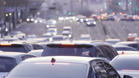 Traffic jam in the city during rush hour. Stock Footage 239594665