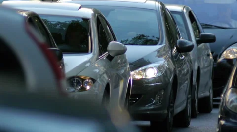 Traffic jam in the city -Dusk. Stock Footage 36428429